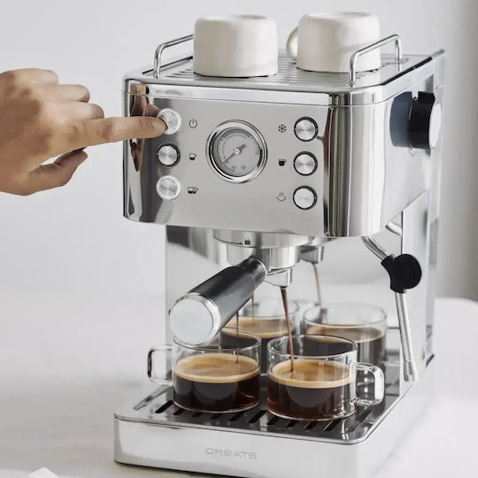Create Thera Classic Mașină de espresso manuală 1350W Presiune 20bar Gri