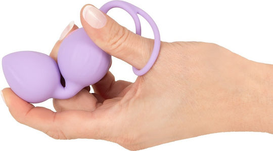 You2Toys Двойно Дилдо с Тестиси Лилав