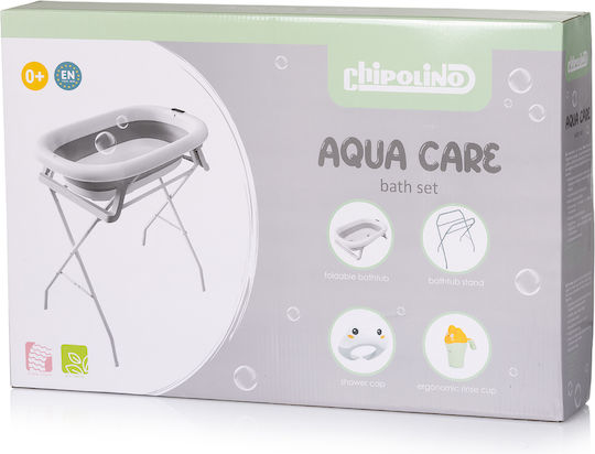 Chipolino Babybadewanne mit Ständer mit Thermometer Graue