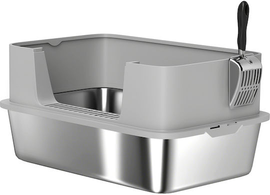 Pawhut XL Cat Litter Box Grey W31 x D31cm