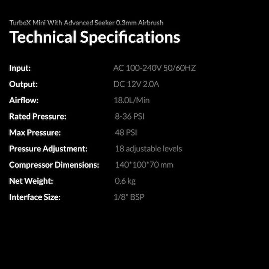 Gaahleri Аерограф с Резервоар 3ml и Компресор Дюза 0.3mm и 0.5mm Комплект