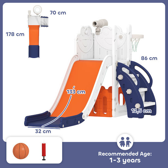 Aiyaplay Spielplatzspielzeug & Ausrüstung mit Rutsche mit Basketballkorb Marineblau