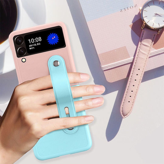 Skin Contrast Wristband Folding Hard Case Stand Dark Blue Black Samsung Galaxy Z Flip3