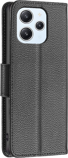Binfen Color Xiaomi Redmi 12 4G Premium Leather Wallet Black Mobile Phone Case