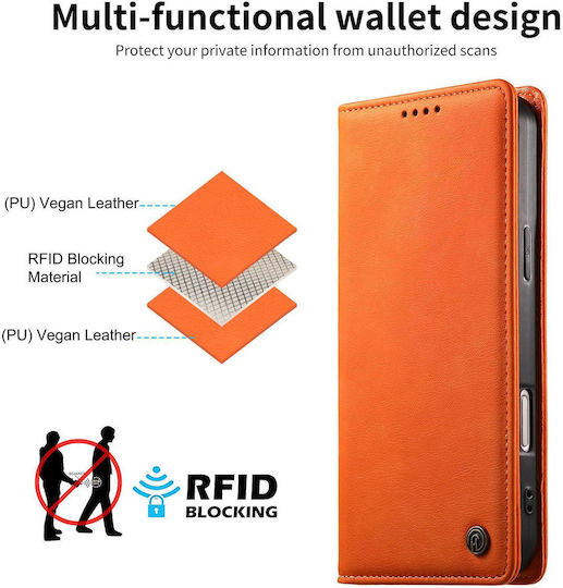 Motorola Edge 70 Fusion 5g Case Dierfeng Leather Wallet Orange