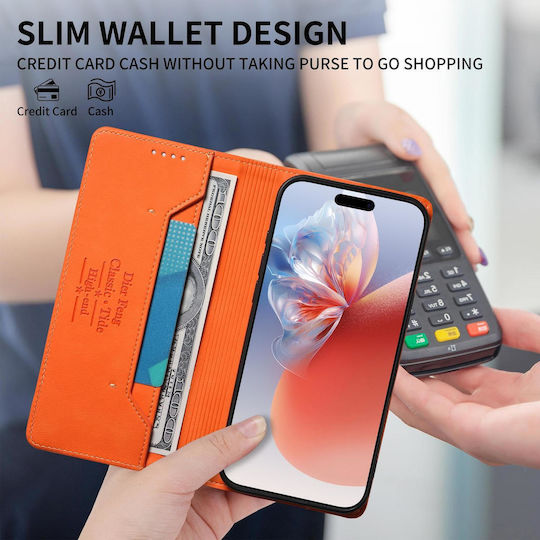 Motorola Edge 70 Fusion 5g Case Dierfeng Leather Wallet Orange