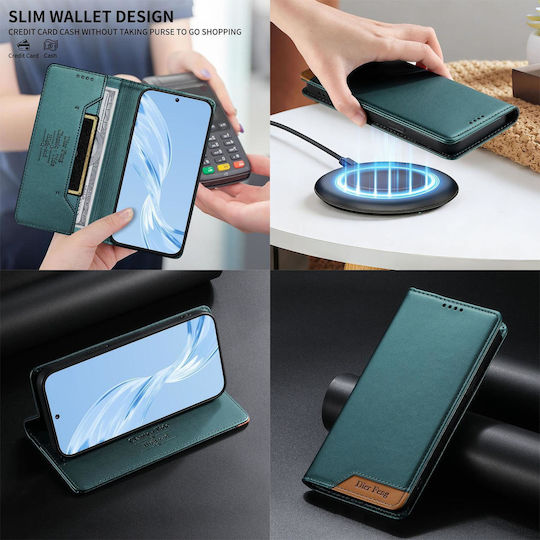 Motorola Edge 70 Fusion 5g Case Dierfeng Strong Magnetic Leather Wallet Green