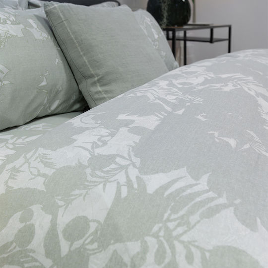 Single Duvet Cover Set 165x245 Naf-naf Diamond 252 Amethyst Green