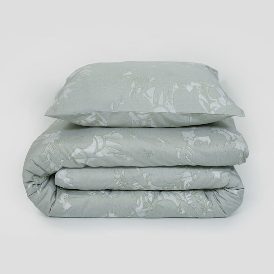 Single Duvet Cover Set 165x245 Naf-naf Diamond 252 Amethyst Green