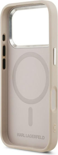 Karl Lagerfeld iPhone 18 Pro Max iPhone 17 Pro Max Hard Case Magsafe Eco Leather Lining Embossed Open Ring Rsg Logo Pink