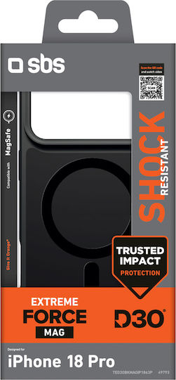 Sbs D3o Force Case Iphone 18 Pro Compatible Magsafe Black Ted3obkmagip1863p