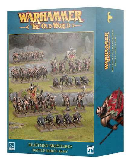 Warhammer Lumea Veche Beastmen Brayherds Battle March Armată 52 Miniaturi