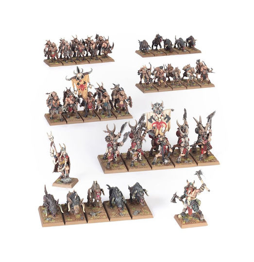 Warhammer Lumea Veche Beastmen Brayherds Battle March Armată 52 Miniaturi