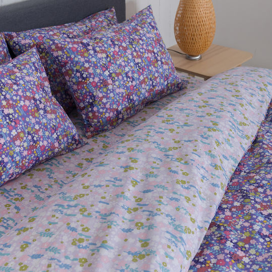Single Duvet Cover Set 165x245 2-Sided Naf-naf Summit 155 Elbrus Lilac