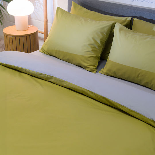 Single Duvet Cover Set 165x245 2 Sided Naf-naf Hue Willow Ghost Grey