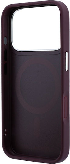 Karl Lagerfeld iPhone 18 Pro Max iPhone 17 Pro Max Hard Case Magsafe Eco Leather Lining Embossed Open Ring Rsg Logo Burgundy