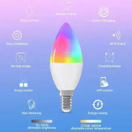 Smart Bulb LED for E14 Socket RGB