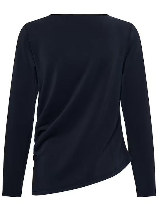 Women's Blouse Long Sleeve Dark Blue