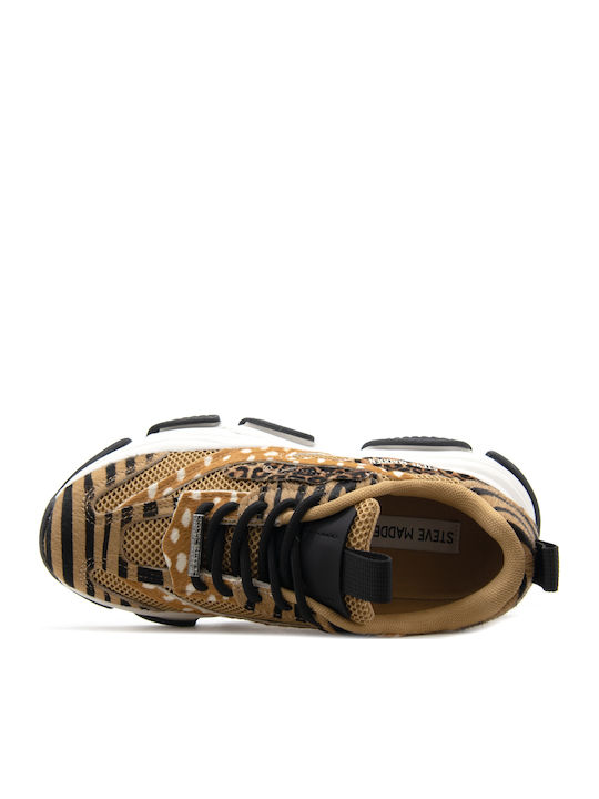 Women's Chunky Sneakers Brown White Black