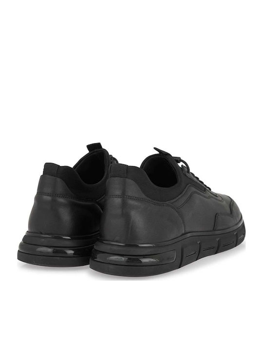 Men's Black Leather Sneakers