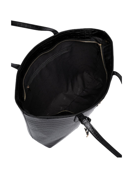 Eduina Damen-Shopper-Tasche Croco Black