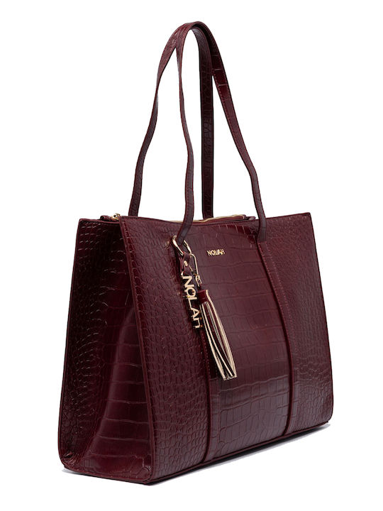 Melody Damen-Shopper Tasche mit Krokodilmuster in Burgunderrot