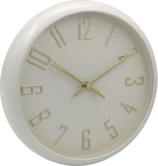 Keskor Wall Clock Plastic Beige 30x4.5cm