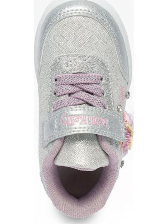 Kids Sneakers with Hoop & Loop Closure Silver
