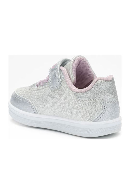 Kids Sneakers with Hoop & Loop Closure Silver