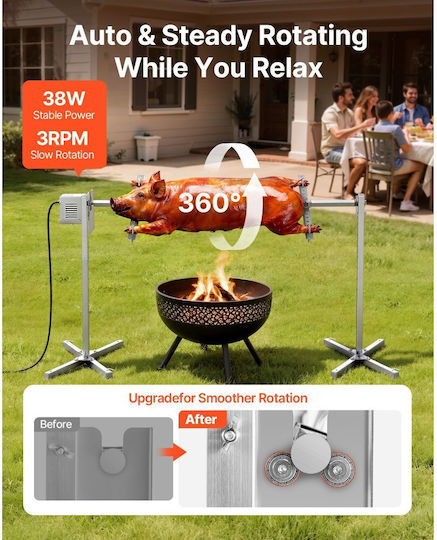 Vevor Edelstahl Spitzen Grillspieß Für Lamm für Kamin mit Motor