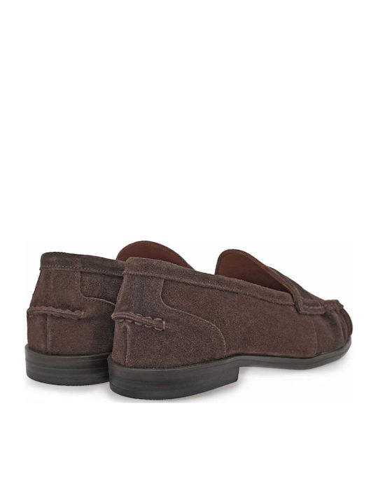 Leather Women's Loafers In Brown Colour