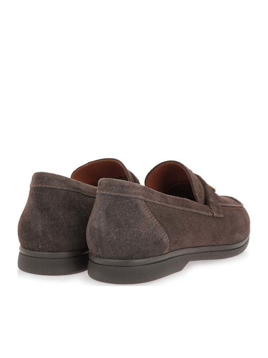 Leather Women's Loafers In Brown Colour
