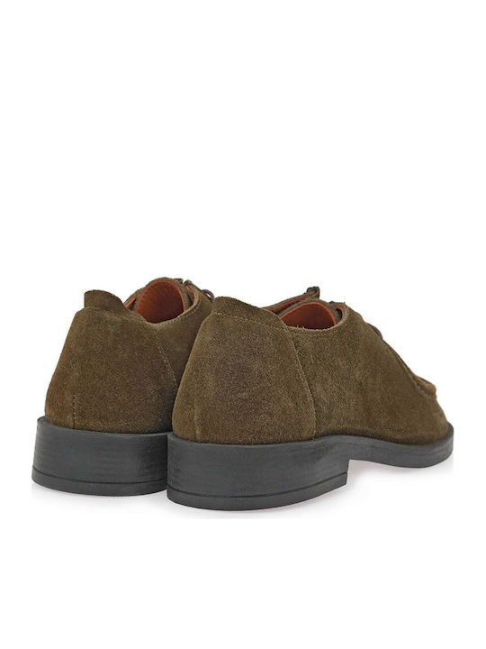 Leder Damen Mokassins in Khaki Farbe