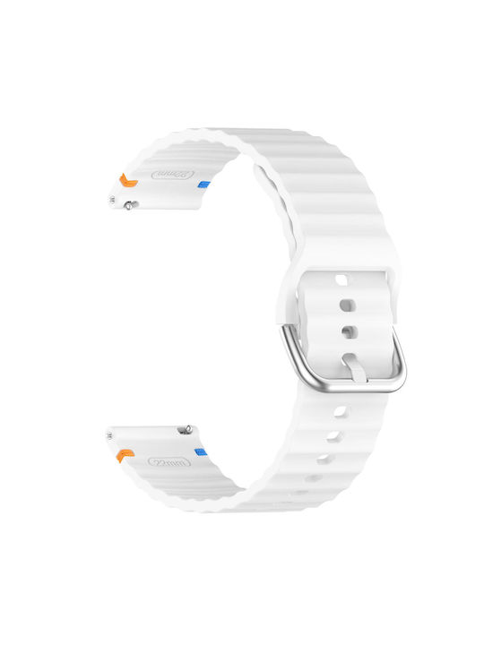 Tragbares Band Garmin Venu 3 Silikon Aufgedruckter Wave Style 22mm Weiß
