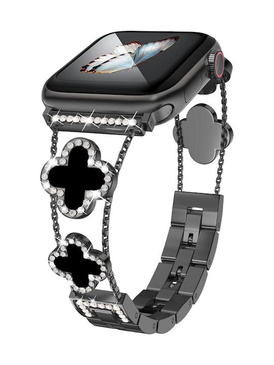 Volte-tel Каишка За Часовник Женска Метална Apple Watch 38 40 41 42mm Тип Van Cleef Черен Кръст 12.7см Черен 5205308427237 Volte-tel Каишка За Часовник Женска Метална Apple Watch 38 40 41 42mm Тип Van Cleef Черен Кръст 12.7см Черен 5205308427237