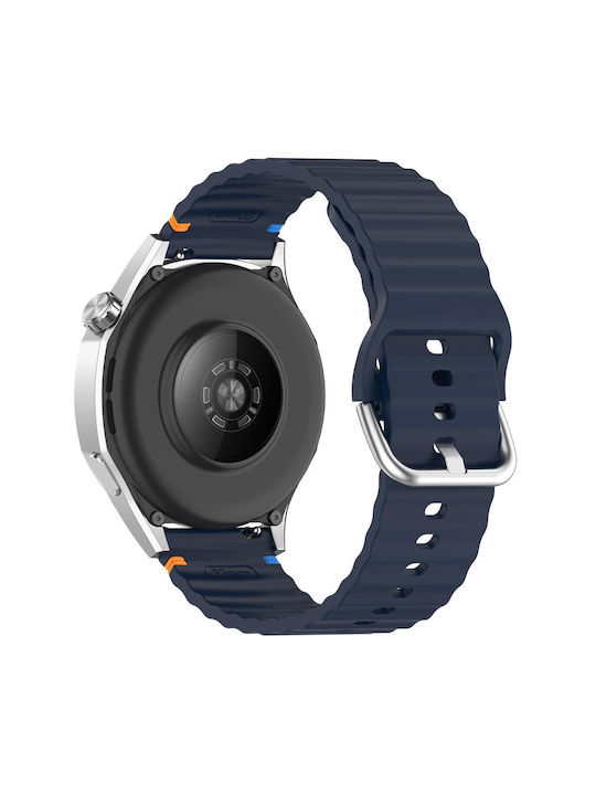 Каишка Garmin Venu 3 Силиконова Релефна Wave Style 22mm Midnight Blue