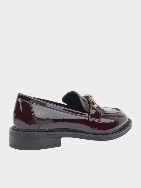 Loafers Dama din Lac în Culoare Burgundy
