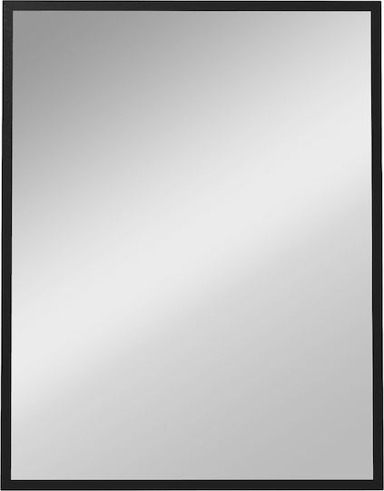 HomCom Oglindă de Perete cu Cadru de Sticlă Negru 90x70cm
