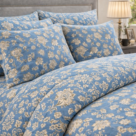 My Home Luxury Bettbezüge Set Einheiten 160x240cm Blau Floral My Home Luxury Bettbezüge Set Einheiten 160x240cm Blau Floral