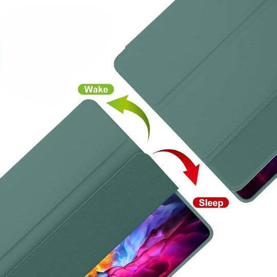 Smart Tri-fold Flip Case Suport de stilou Samsung Galaxy Tab A11 Plus Verde