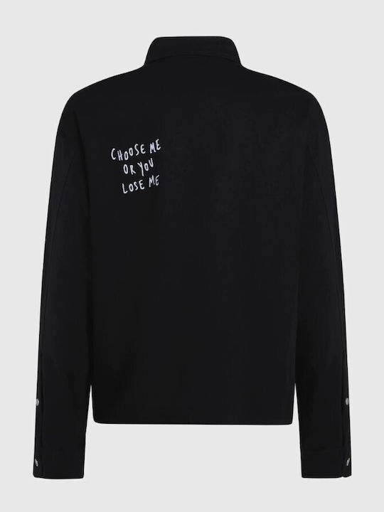 Karl Lagerfeld Overshirt Relaxed Fit Din Bumbac Negru Karl Lagerfeld Overshirt Relaxed Fit Din Bumbac Negru