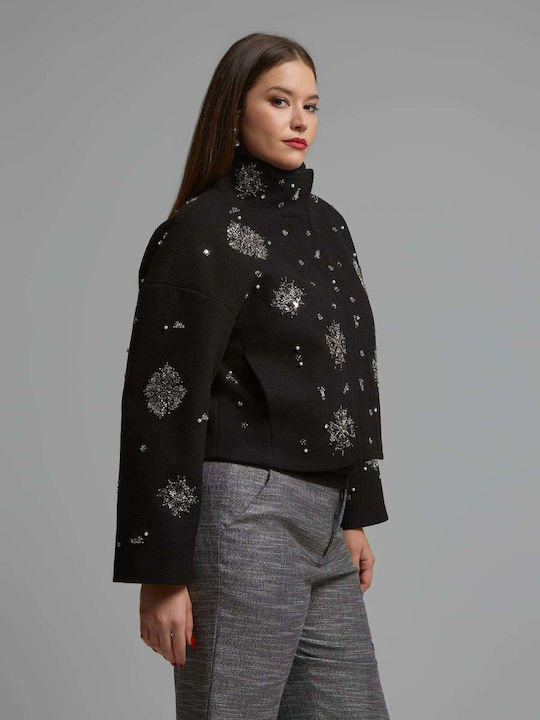 Crop Дамско Яке За Пролет - Есен Черно 8603.4027.1.Н-black