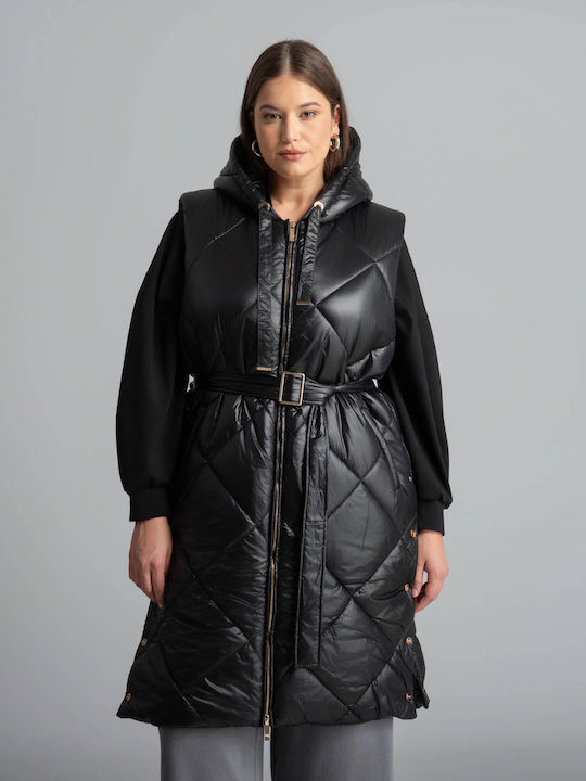 Дамско Безръкаво Puffer Яке Черно
