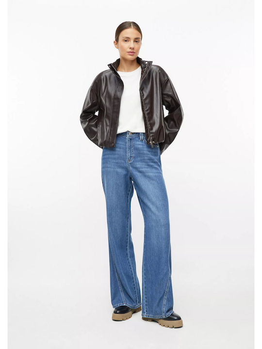 Damen Biker Jacke Braun