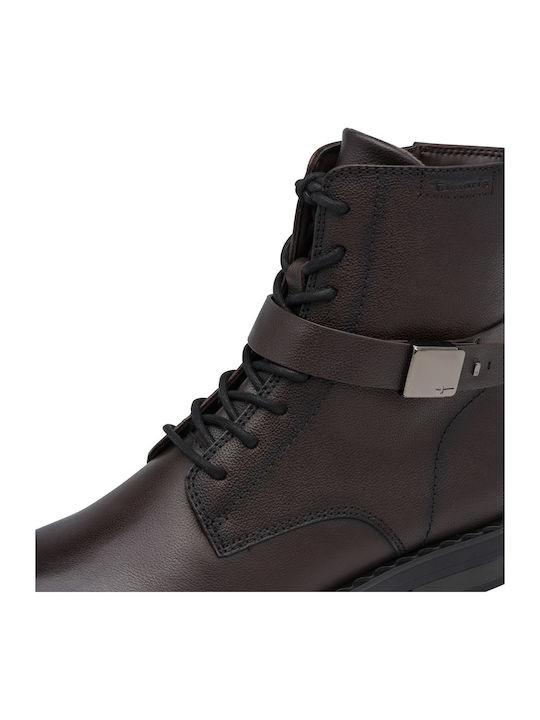 Leder Damen Kampfstiefel Braun