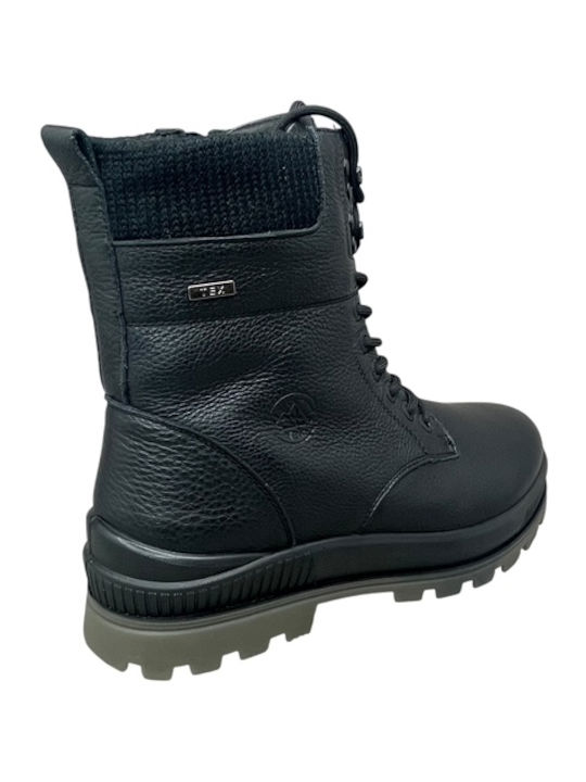 Leather Women's Ankle Boots Black GY-08588-1-2