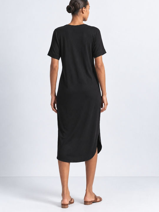 Rochie de vară Midi T-shirt Neagră