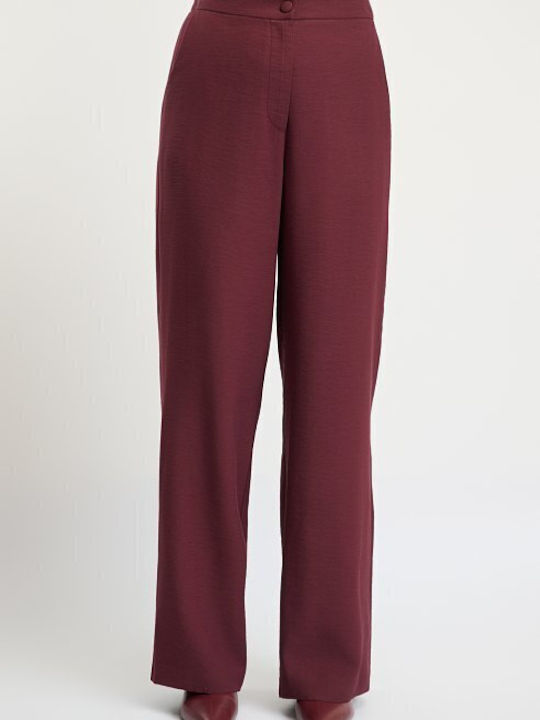 Women's High-Waisted Pantaloons with Elastic in Slim Fit Black