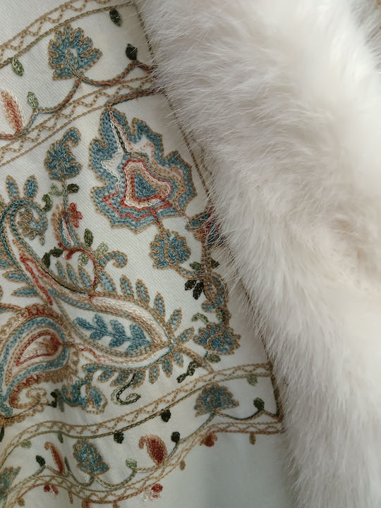 Women's Furry Ecru Scarf