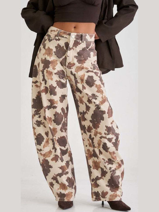 Damen Jeans Hosen Beiges Mit Rissen